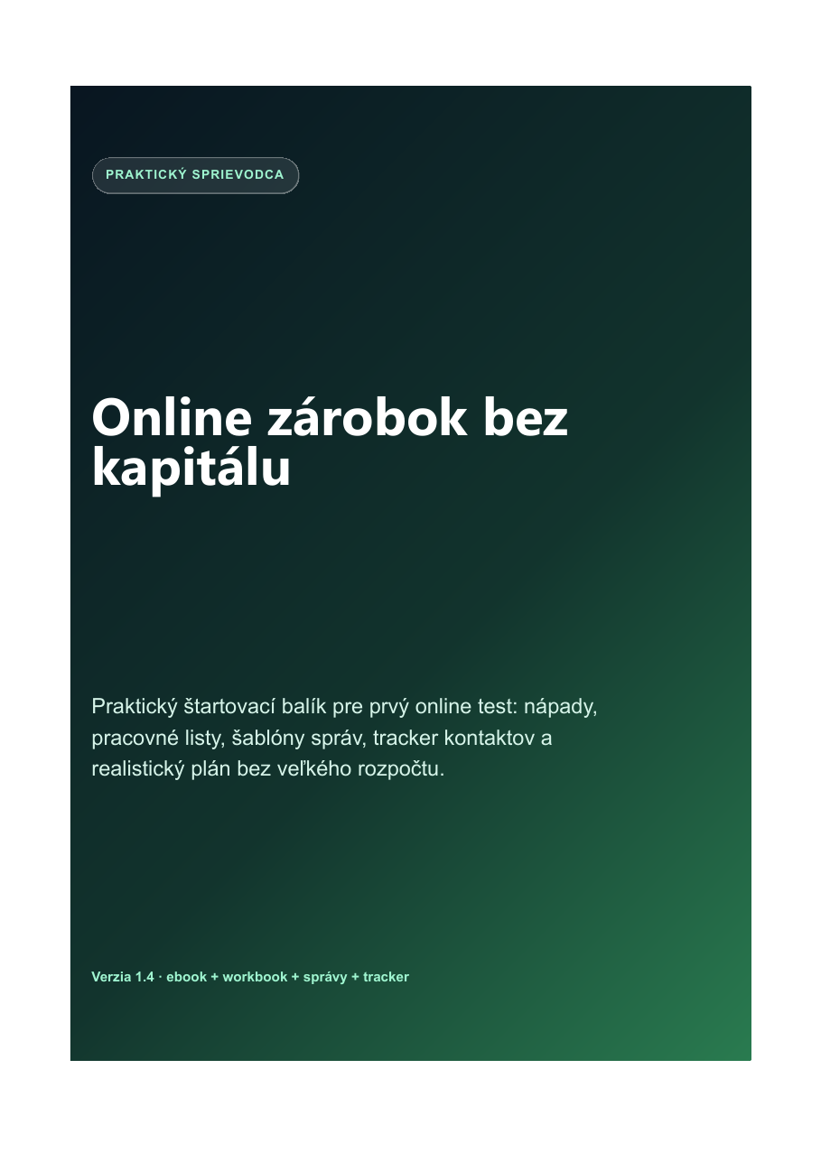 Obálka ebooku Online zárobok bez kapitálu